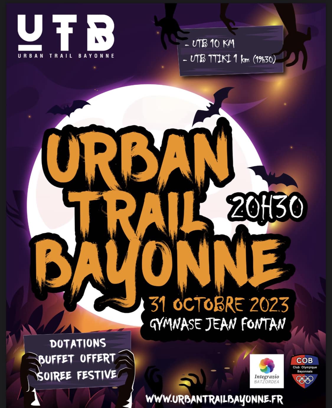 Affiche URBAN TRAIL BAYONNE 2023